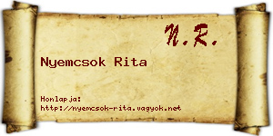 Nyemcsok Rita névjegykártya